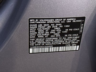 2020 Volkswagen Atlas Cross Sport 3.6L V6 SE w/Technology