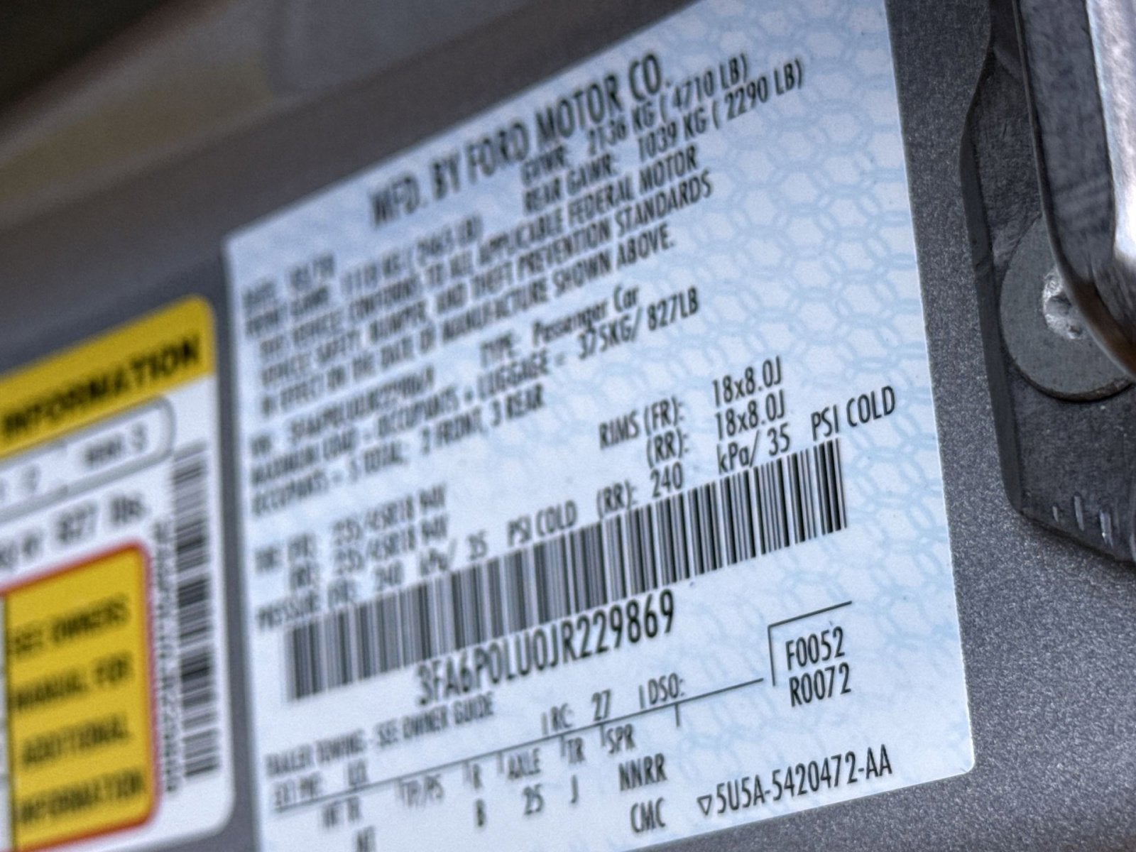 2018 Ford Fusion Hybrid SE