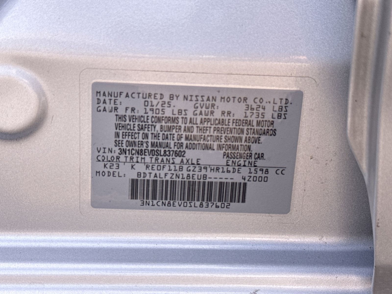 2025 Nissan Versa 1.6 SV