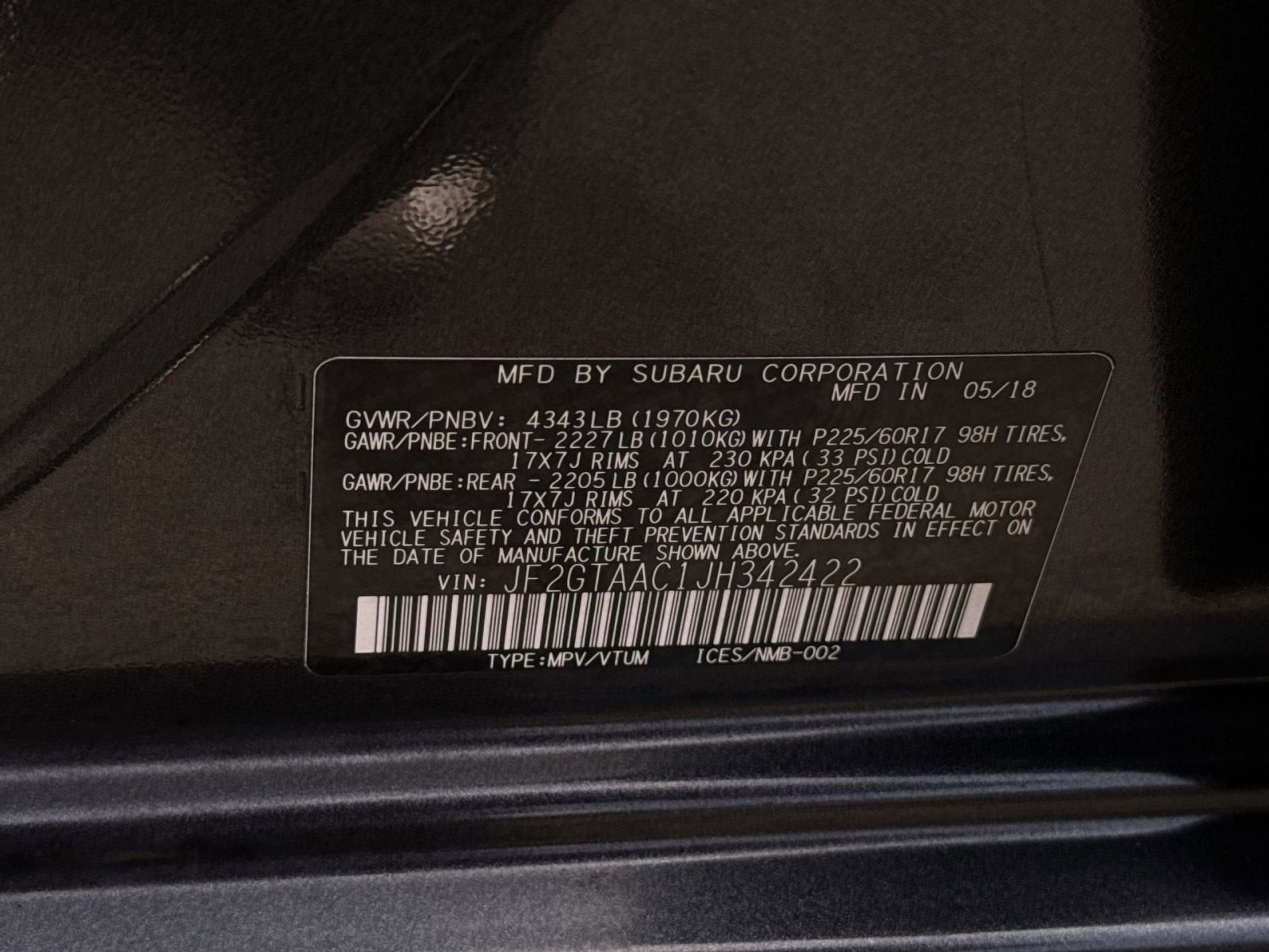 2018 Subaru Crosstrek 2.0i