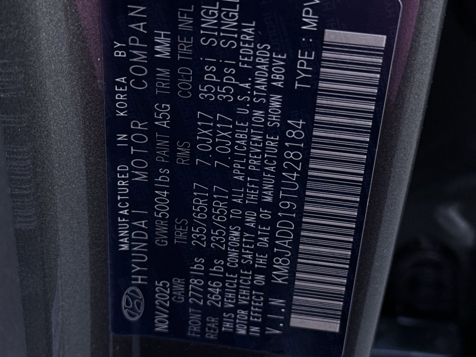 2026 Hyundai TUCSON HYBRID Blue