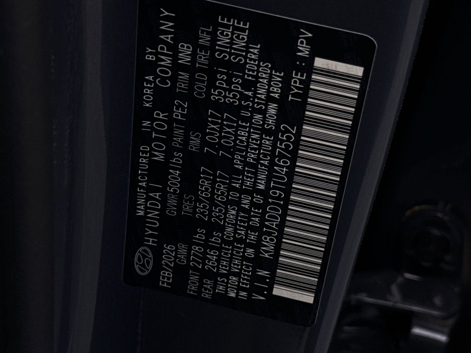 2026 Hyundai TUCSON HYBRID Blue SE