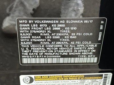 2017 Volkswagen Touareg V6 Executive