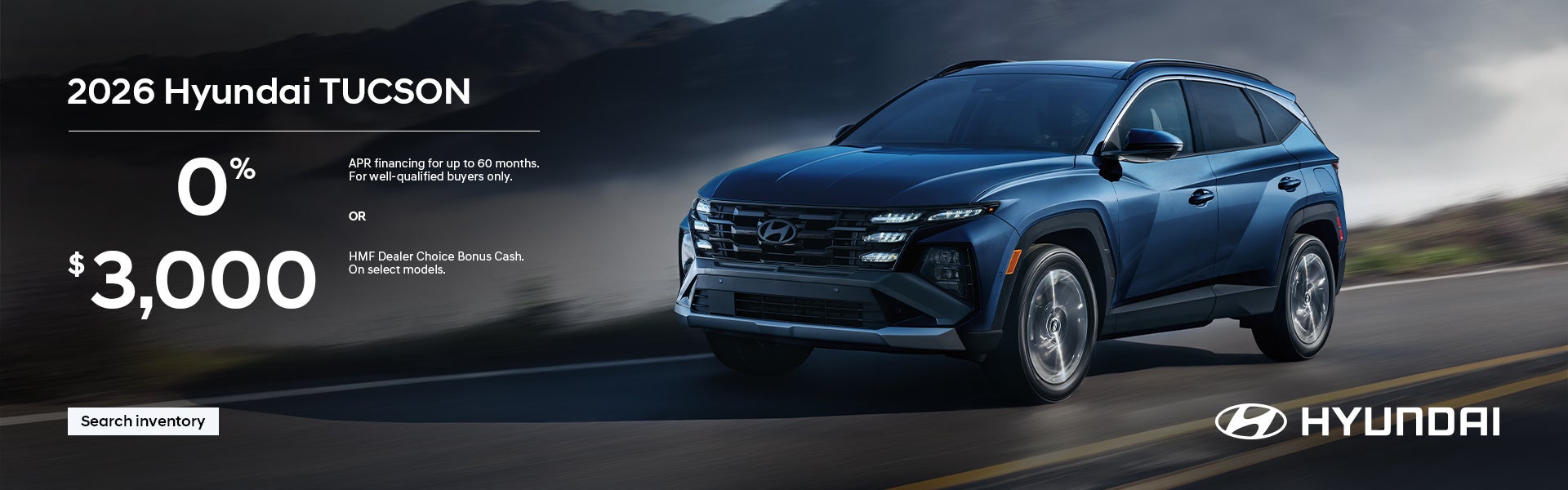 2026 Hyundai Tucson APR or Bonus Cash Offer