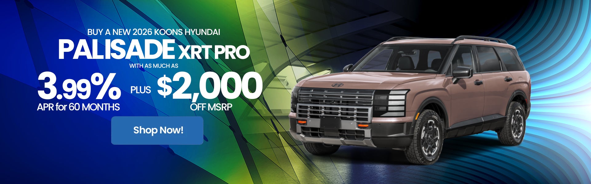 Lease a new 2026 Koons hyundai Palisade XRT PRO