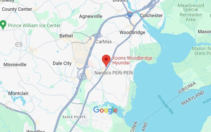Koons Woodbridge Hyundai in Woodbridge VA map